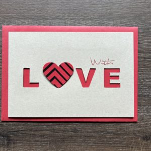 X-CARTE Carte de voeux rectangle " With love" en papier kraft par Valérie.Art.Déco.Design