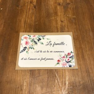 X-CARTE Carte rectangle, « la famille...» par "Les petites mains de Mélanie"