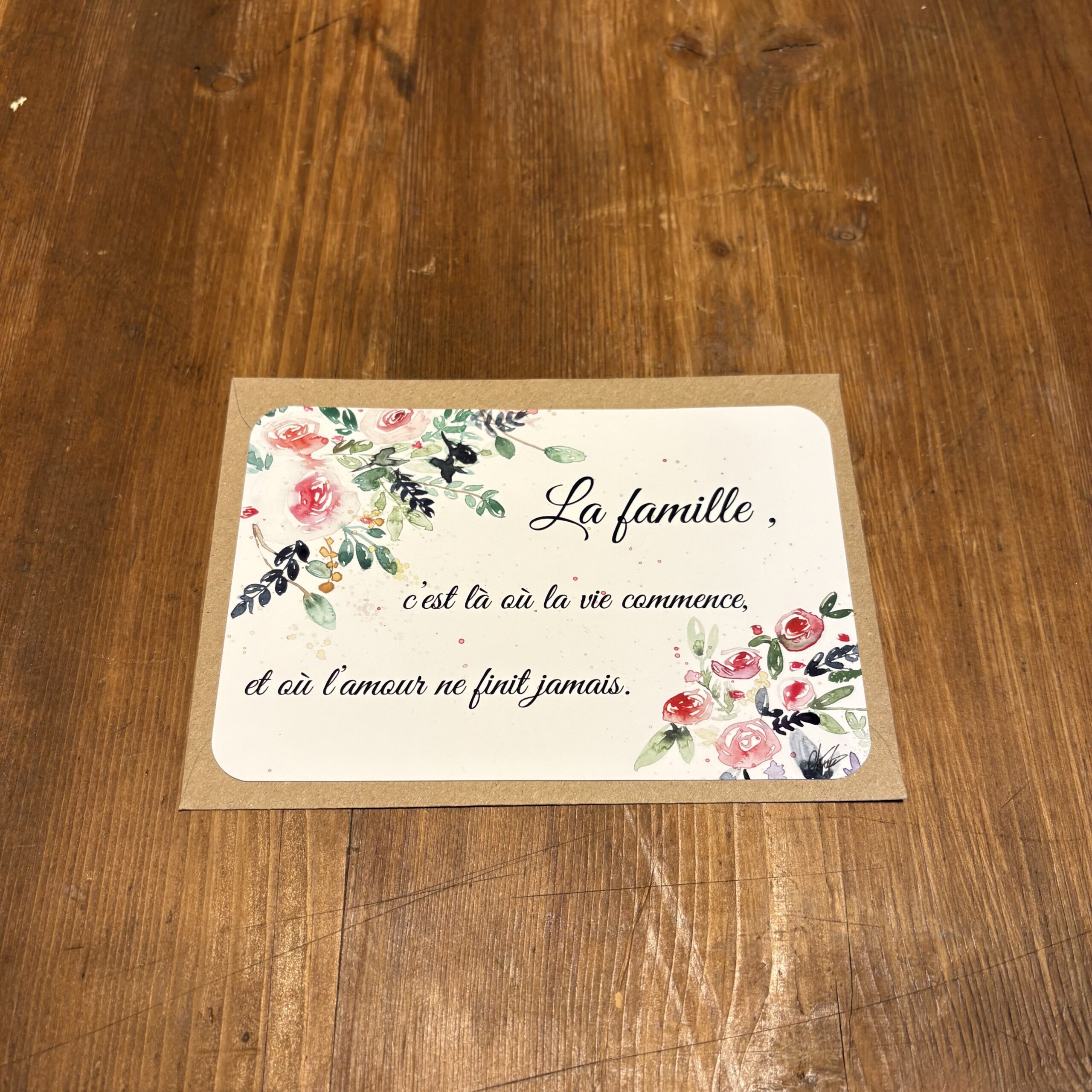 X-CARTE Carte rectangle, « la famille...» par "Les petites mains de Mélanie"