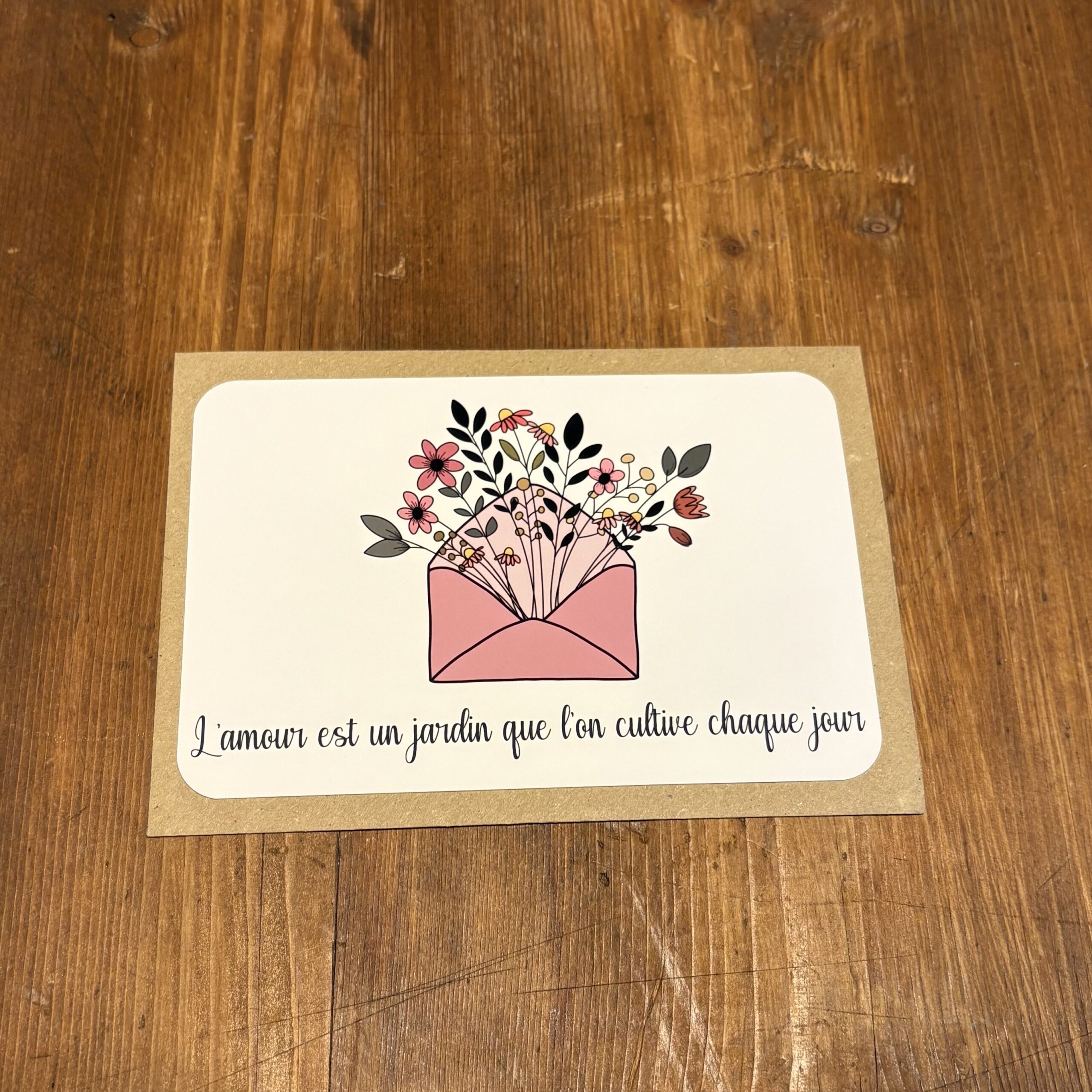 X-CARTE Carte rectangle, « l'amour est un jardin...» par "Les petites mains de Mélanie"