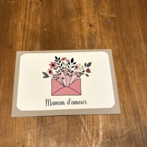 X-CARTE Carte rectangle, « maman d'amour » par "Les petites mains de Mélanie"